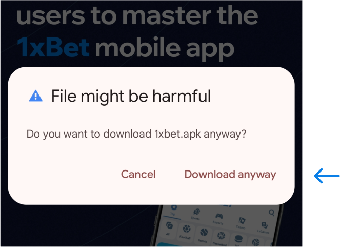 Android installation process 1xBet BetAPK Kenya